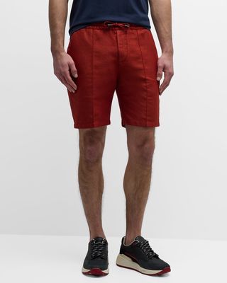 Men's Cotton-Linen Drawstring Shorts