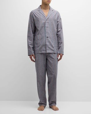 Men's Cotton-Linen Long Pajama Set