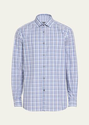 Men's Cotton Mini Check Sport Shirt