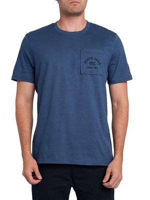Men's Cotton Pocket T-Shirt - Denim - Size Small