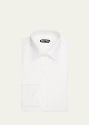 Men's Cotton Point-Collar Dress Shirt