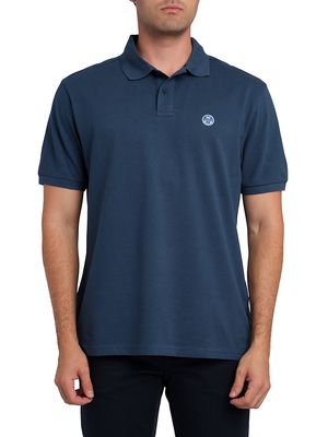 Men's Cotton Polo Shirt - Denim - Size Small