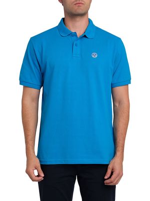 Men's Cotton Polo Shirt - Turquoise - Size Small