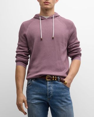 Men's Cotton Ribbed Pullover Hoodie