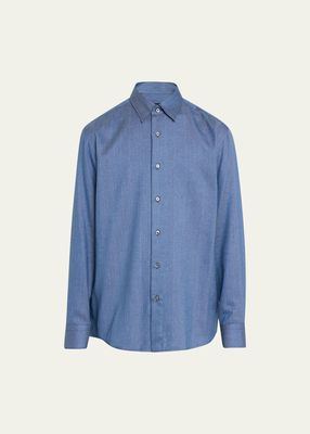 Men's Cotton, Silk and Cashmere Sport Shirt