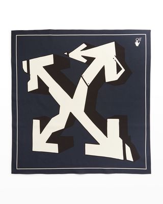 Men's Cotton-Silk Graphic Arrows-Logo Bandana
