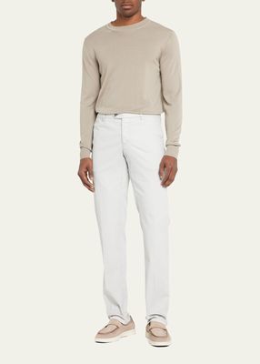 Men's Cotton-Silk Slim Trousers