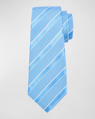 Men's Cotton-Silk Tonal Stripe Tie