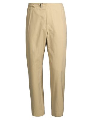 Men's Cotton Straight-Leg Pants - Beige - Size 36 - Beige - Size 36