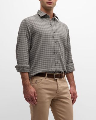 Men's Cotton-Stretch Check Sport Shirt