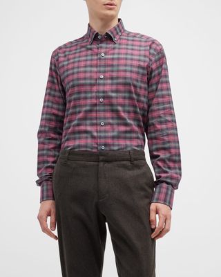 Men's Cotton-Stretch Flannel Sport Shirt