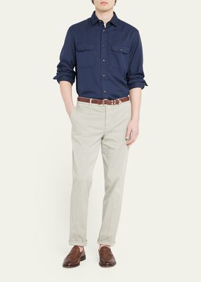 Men's Cotton-Stretch Italian Fit Trousers
