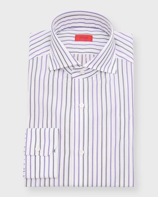 Men's Cotton Stripe Casual Button-Down Shirt