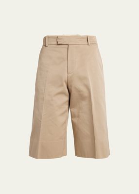 Men's Cotton Twill Wide-Leg Shorts