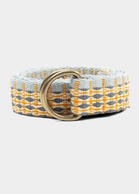 Men's Cotton Woven D-Ring Buckle Belt