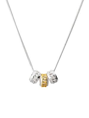Men's Cozy Sterling Silver & 23K Gold Pendant Necklace - Gold