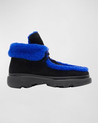 Men's Creeper Suede and Shearling Chukka Boots