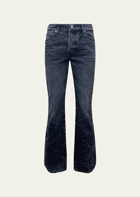 Men's Crinkle Dyed Flare Jeans