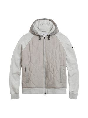 Men's Crinkle Hooded Fleece Jacket - Light Grey Melange - Size Large - Light Grey Melange - Size Large