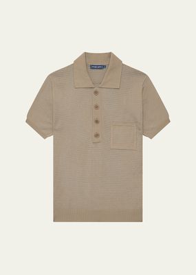 Men's Crochet Knit Short Sleeve Shirt
