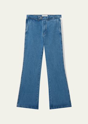 Men's Crochet Side-Stripe Wide Jeans