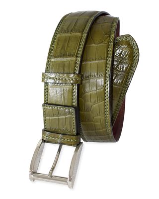 Men's Crocodile Leather Dress Belt