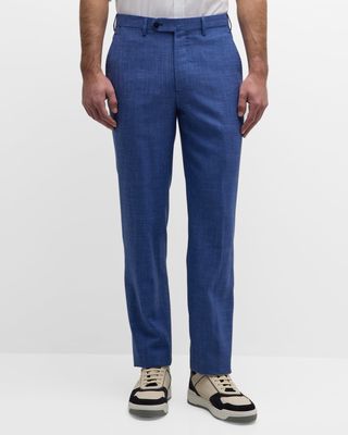 Men's Cropped Linen-Blend Pants