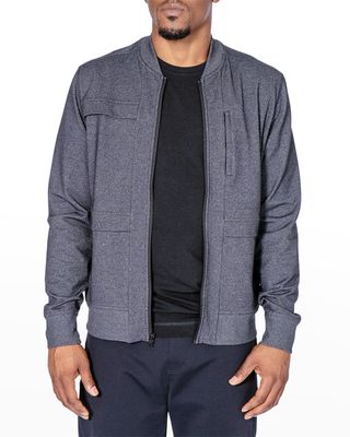 Men's Crosstown Nylon-Stretch Zip Bomber Jacket