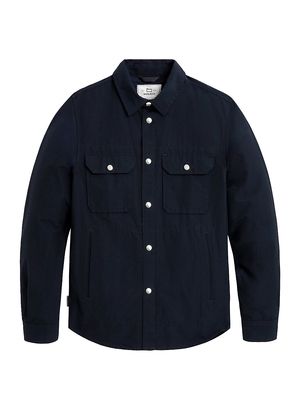 Men's Cruiser Cotton Overshirt - Melton Blue - Size Large - Melton Blue - Size Large