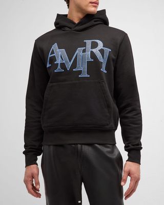 Men's Crystal Staggered Logo Hoodie