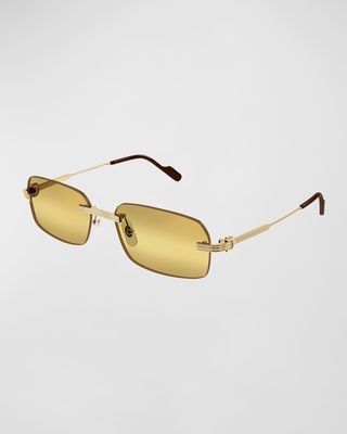 Men's CT0271Sm Rimless Rectangle Sunglasses