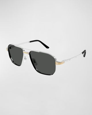 Men's CT0424Sm Metal Aviator Sunglasses