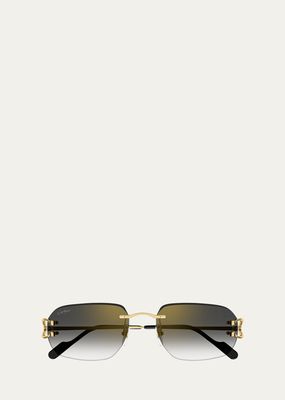 Men's CT0468SM Rimless Metal Rectangle Sunglasses