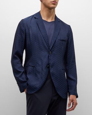 Men's Cupro Chevron Blazer