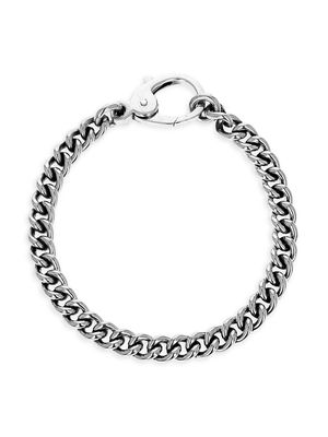 Men's Curb Link Chain Sterling Silver Bracelet - Silver