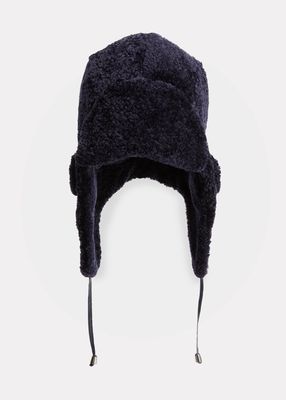 Men's Curly Shearling Trapper Hat