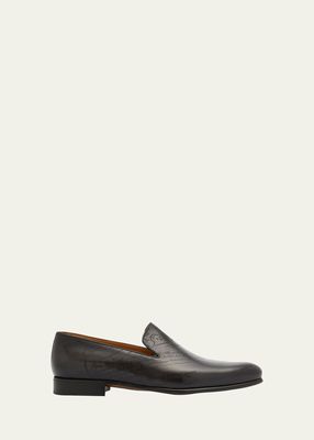 Men's Cursive Galet Scritto Leather Loafers