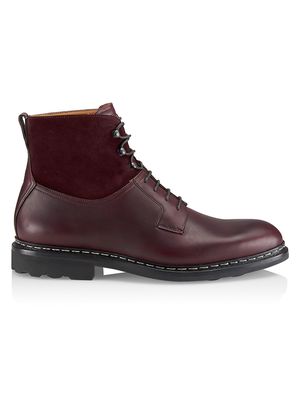 Men's Cypras Leather Derby-Style Boots - Merlot Bordeaux - Size 13 - Merlot Bordeaux - Size 13