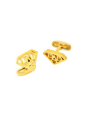 Men's Dad Brass Cufflinks - Gold - Gold