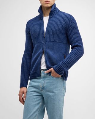 Men's Dario Cashmere Knit Full-Zip Sweater