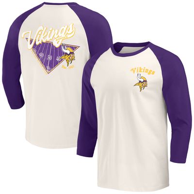 Men's Darius Rucker Collection by Fanatics Purple/White Minnesota Vikings Raglan 3/4 Sleeve T-Shirt