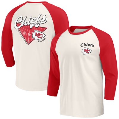 Men's Darius Rucker Collection by Fanatics Red/White Kansas City Chiefs Raglan 3/4 Sleeve T-Shirt