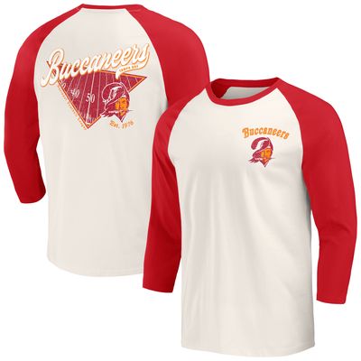 Men's Darius Rucker Collection by Fanatics Red/White Tampa Bay Buccaneers Raglan 3/4 Sleeve T-Shirt