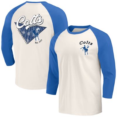 Men's Darius Rucker Collection by Fanatics Royal/White Indianapolis Colts Raglan 3/4 Sleeve T-Shirt