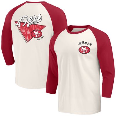 Men's Darius Rucker Collection by Fanatics Scarlet/White San Francisco 49ers Raglan 3/4 Sleeve T-Shirt