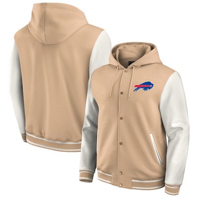 Men's Darius Rucker Collection by Fanatics Tan Buffalo Bills Baseball Full-Snap Tri-Blend Hoodie Jacket