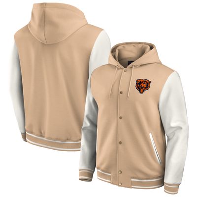 Men's Darius Rucker Collection by Fanatics Tan Chicago Bears Baseball Full-Snap Tri-Blend Hoodie Jacket