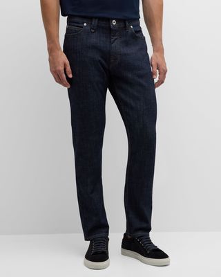 Men's Dark-Wash Straight-Leg Jeans