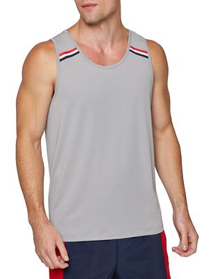 Men's Dash Muscle Tank Top - Shoulder Stripe Grey - Size Medium
