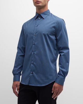 Men's Deco-Print Cotton Sport Shirt